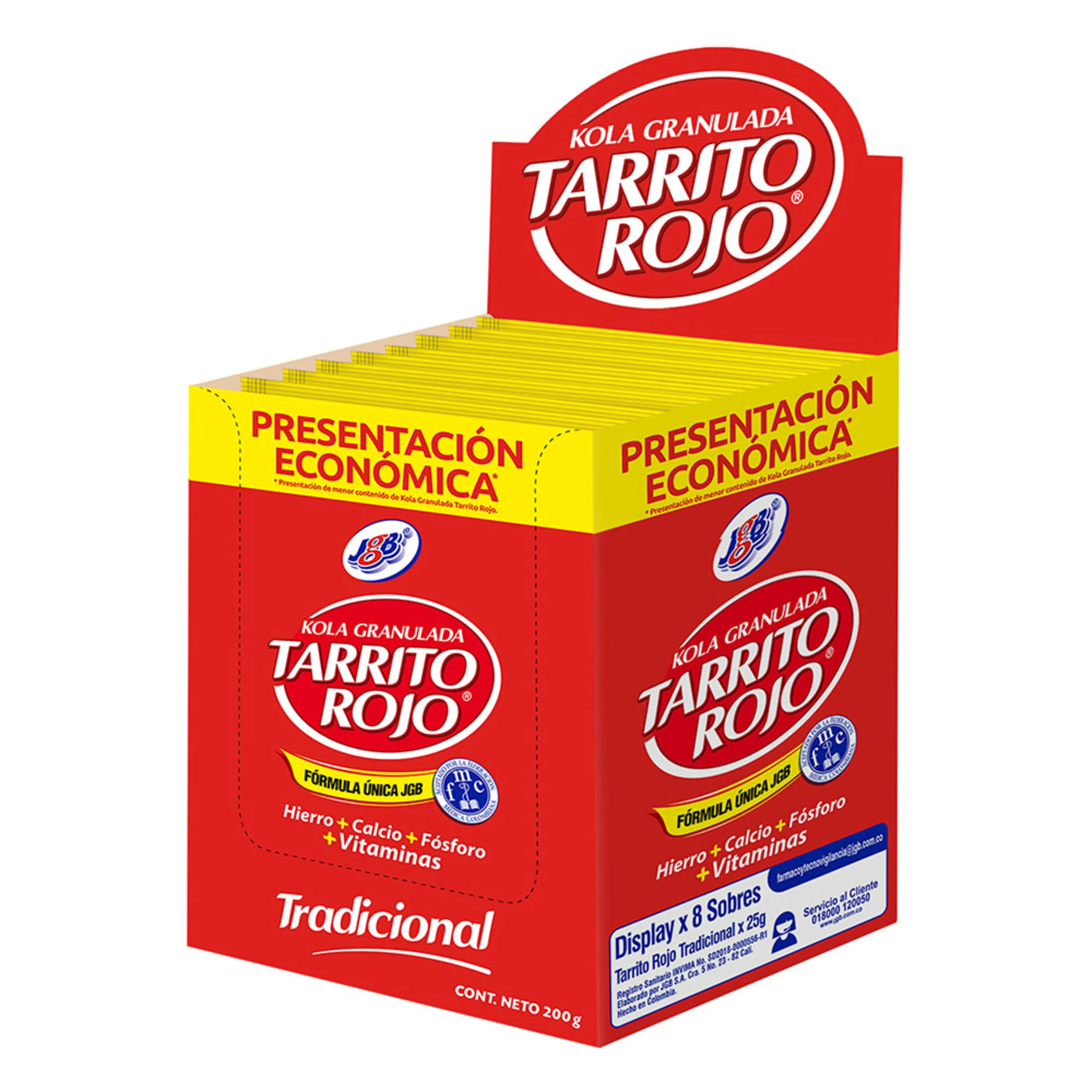 Tarrito Rojo Tradicional Sobre 25 Gr Display 8 Und